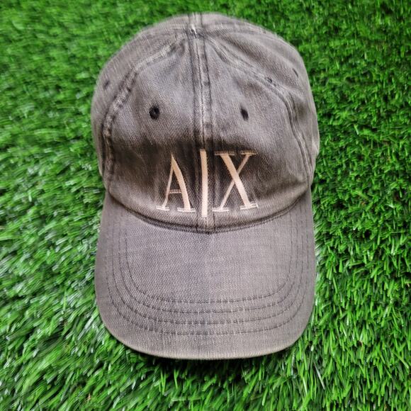 Vintage Y2K Armani Exchange A|X Distressed Faded Denim Dad Hat Strapback - Picture 1 of 8